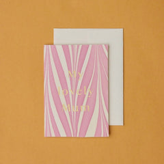 Pink Candy Mum Hand Marbled Mother's Day Card