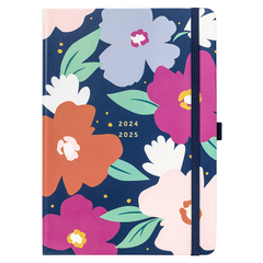 2024/25 Navy Floral  Mid Year A5 To Do Diary