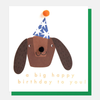 Big Happy Birthday Dog Pom Pom Card
