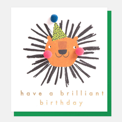 Brilliant Birthday Lion Pom Pom Card