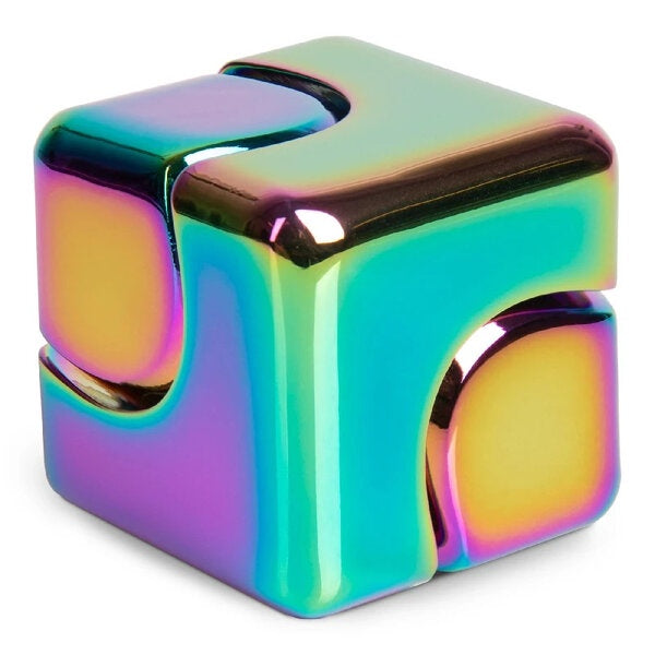 bopster Fidget Cube Spinner - Multicoloured Metallic