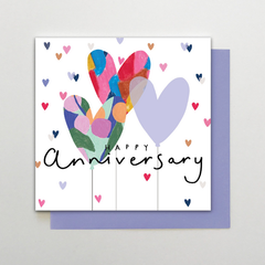 Happy Anniversary Heart Balloons Card
