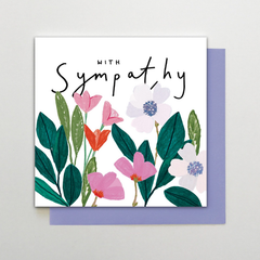 With Sympathy Flowers Card