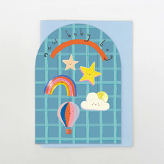 Baby Boy Rainbow Mobile Card