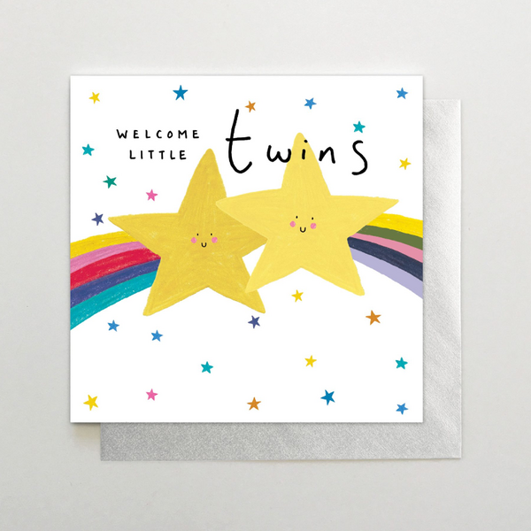 Welcome Little Twins Stars Card