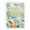 Age 40 Birds and Flowers Card