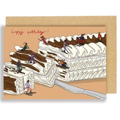 Skiing In Vienetta Birthday Card