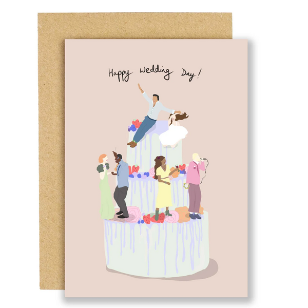 Happy Wedding Day Cake Card