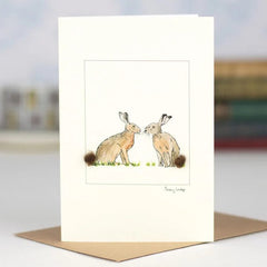 Hares In Love Card