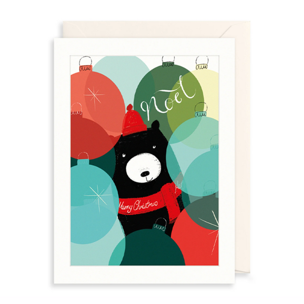 Bear & Baubles Christmas Card