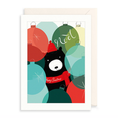 Bear & Baubles Christmas Card