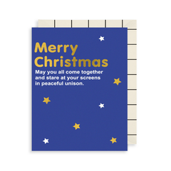 Snap To Grid Stare At Your Screens Christmas Card