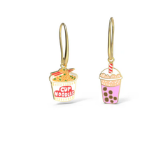 Cup Noodles and Boba Drop Earrings