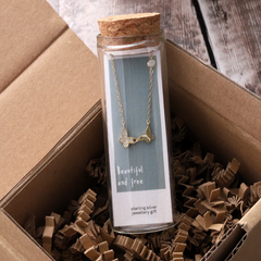 Beautiful and Free Two Butterflies Gold Necklace