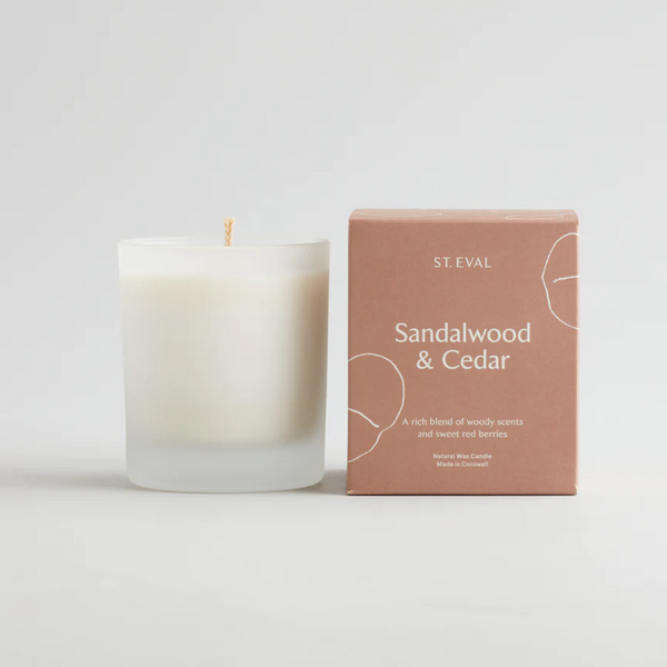 Sandalwood & Cedar Lamorna Glass Candle