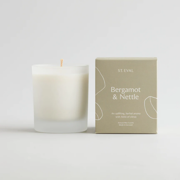 Bergamot & Nettle Lamorna Glass Candle Paper Tiger
