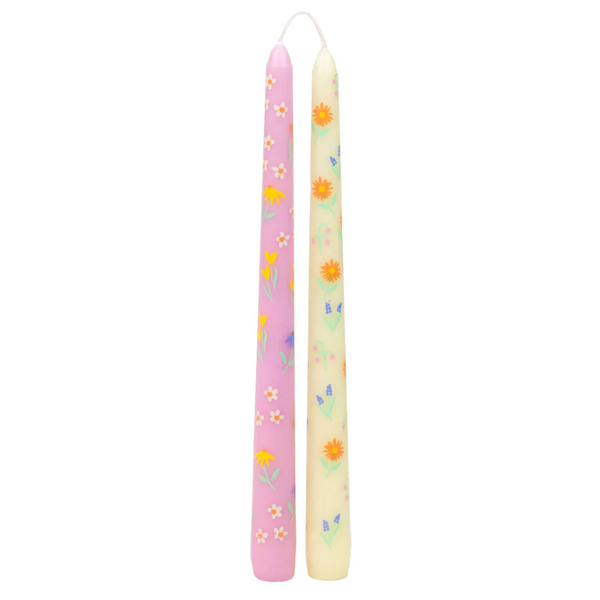Floral Dinner Candles 2pk