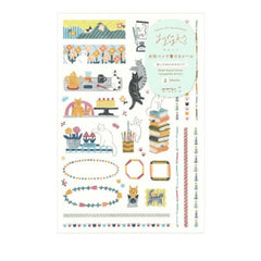 Midori Yuru Log Sticker Sheets Cats