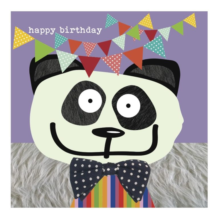 Colourful Panda Happy Birthday Card