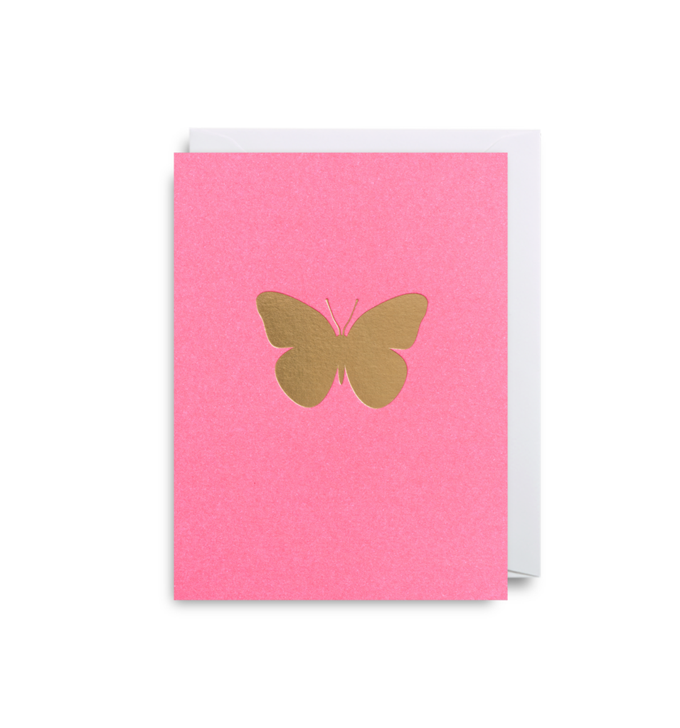 Gold and Pink Butterfly Card