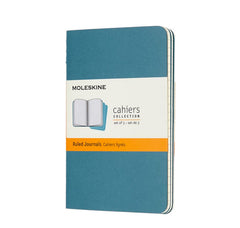 Moleskine Cahiers Set of 3 Ruled Pocket Journals Brisk Blue