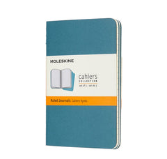 Moleskine Cahiers Set of 3 Ruled Pocket Journals Brisk Blue