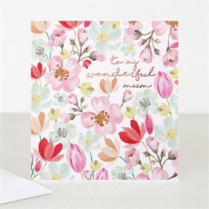 To My Wonderful Mum Floral All Over Card