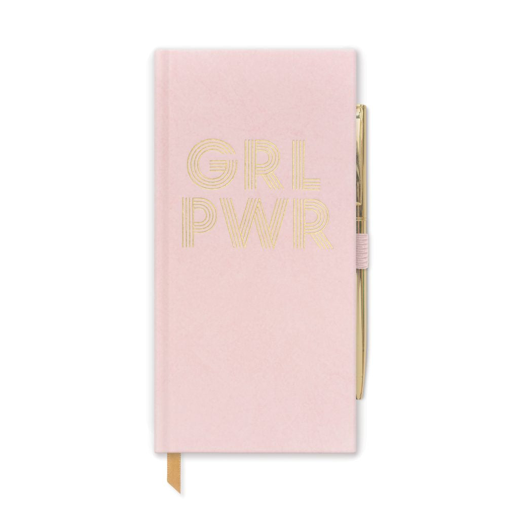 Slim Grl Pwr Dusty Pink Cloth Notebook with Pen