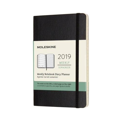 2019 Moleskine Weekly Pocket Planner Hardcover Black