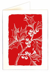 Holly Berries on Red Pack of 5 Cards