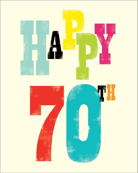 70th Birthday Ink Press Card
