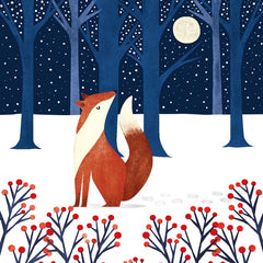 Fox & Moonlit Forest Pack of 6 Christmas Cards