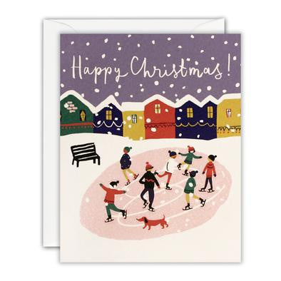 Happy Christmas Ice Skating Mini Pack of 5 Cards