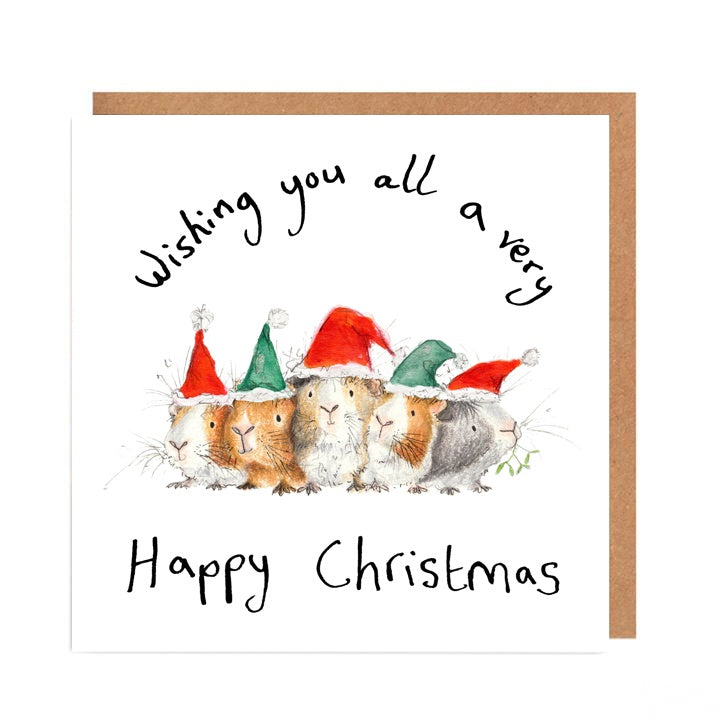 Pack of 5 Christmas Guinea Pigs Christmas Cards