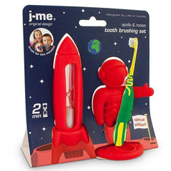 Red Apollo & Rocket Tooth Brushing Set