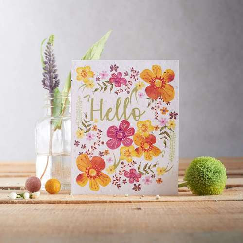 Hello Floral Seed Card