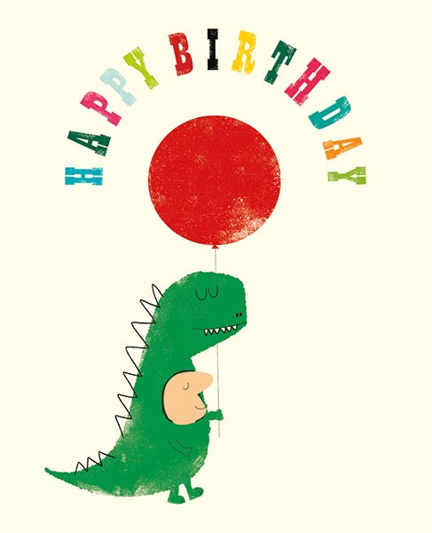 Dino Suit Happy Birthday Card