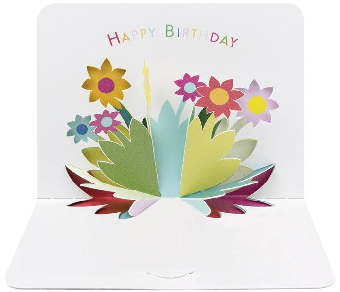 3D Flowers Happy Birthday Pop-Up Card