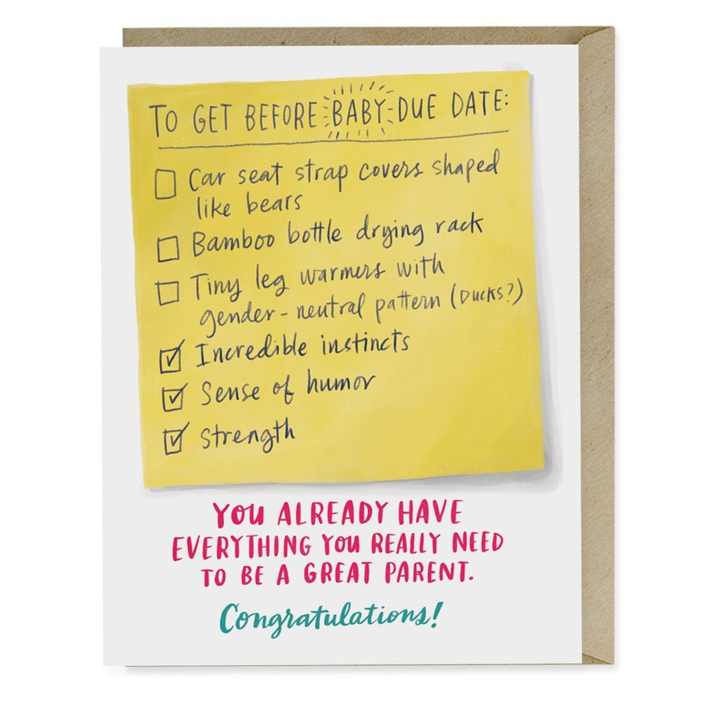 Due Date Checklist Card