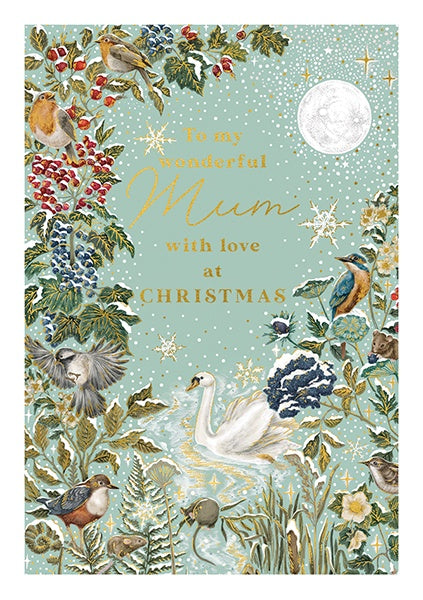 To My Wonderful Mum Frosted River Christmas Card
