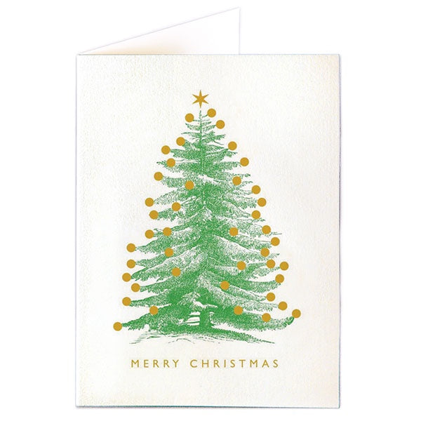 Merry Christmas Foil Tree Pack of 5 Cards
