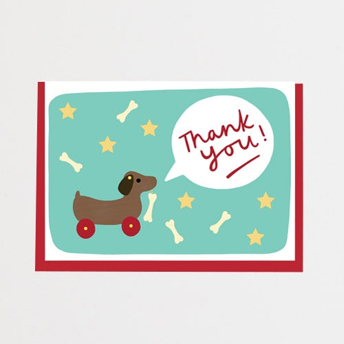 Dog On Wheels Thank You Card