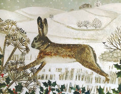 Hare, Holly and Hillside Pack of 5 Christmas Cards