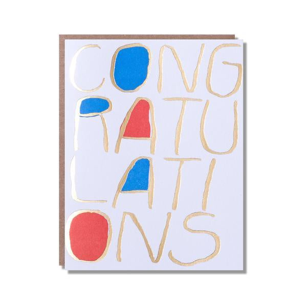 Red and Blue Big Congratulations Card