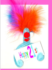 21st Puffy Birthday Card