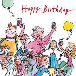 Quentin Blake Happy Birthday Party Card
