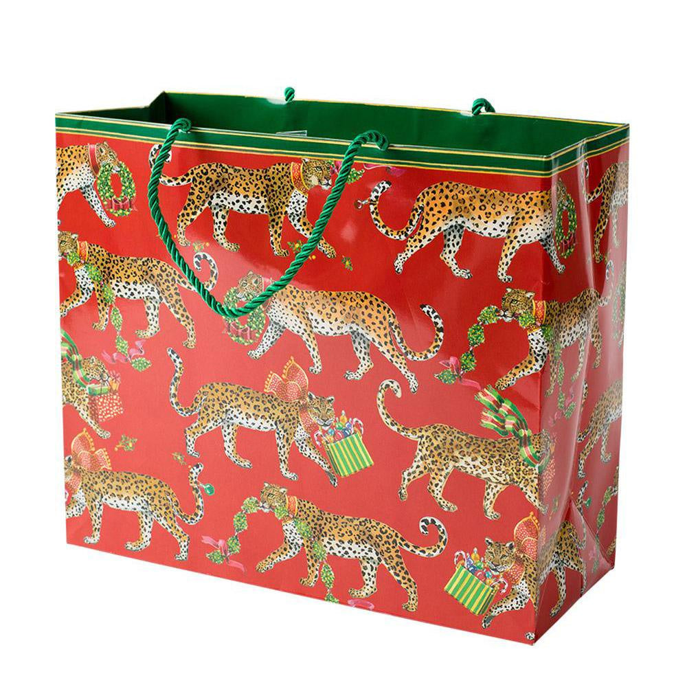 Christmas Leopards Large Gift Bag