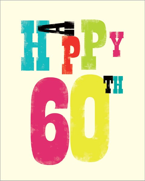 60th Birthday Ink Press Card