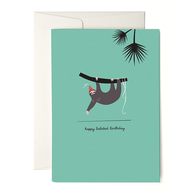 Happy Birthday Belated Sloth Card
