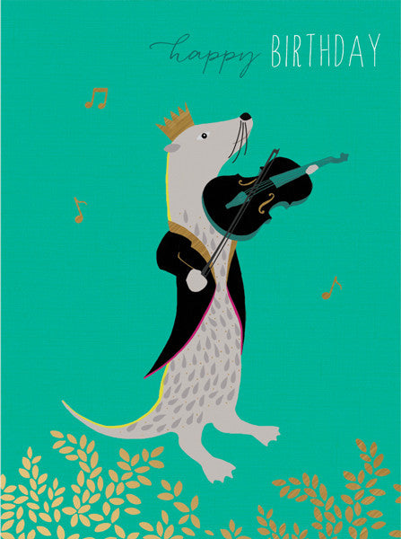 Happy Birthday Otter Violin Card